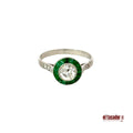 Anillo ojo perdiz sin luz 3 grs pt c bri 0,55 kts esmeraldas 0,70 kts y bri (N)