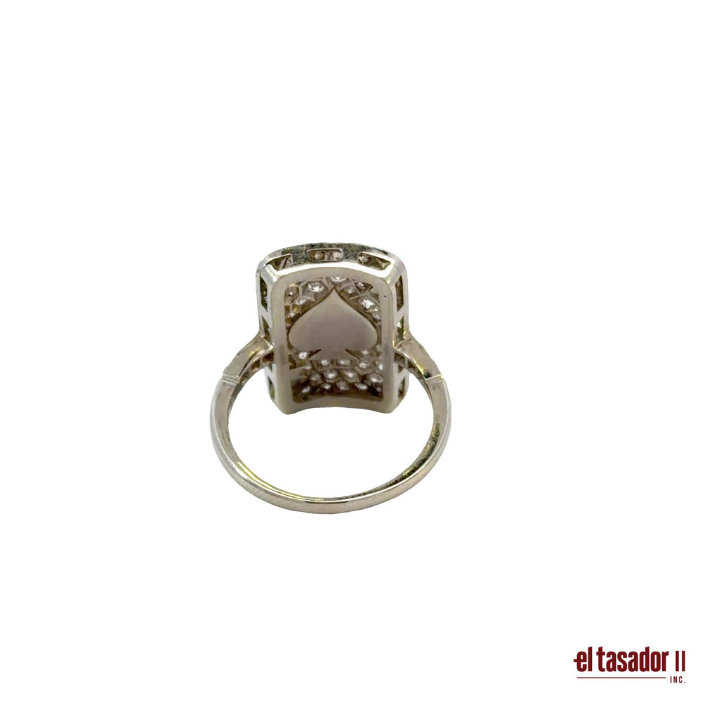 Las Vegas Collection Spade ring 6.6 g platinum enamel & 1.14 ct of diamonds (N)