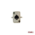 Las Vegas Collection Spade ring 6.6 g platinum enamel & 1.14 ct of diamonds (N)
