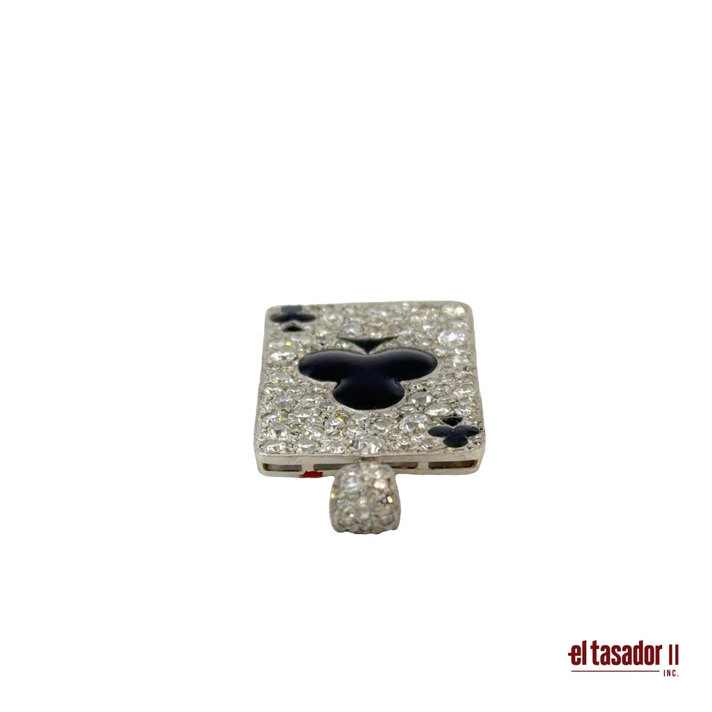 Las Vegas collection Clover charm 7.5 g platinum enamel and 2.87 ct of diamonds