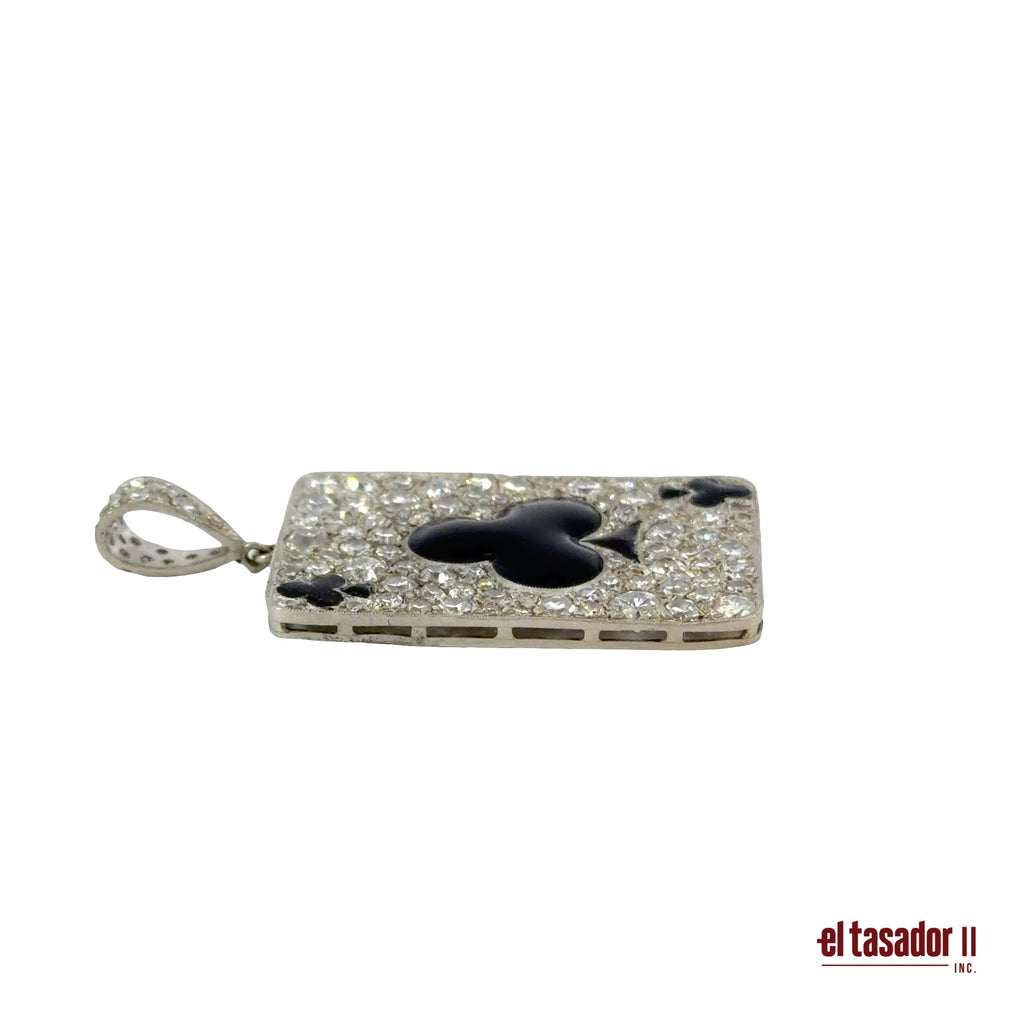 Las Vegas collection Clover charm 7.5 g platinum enamel and 2.87 ct of diamonds