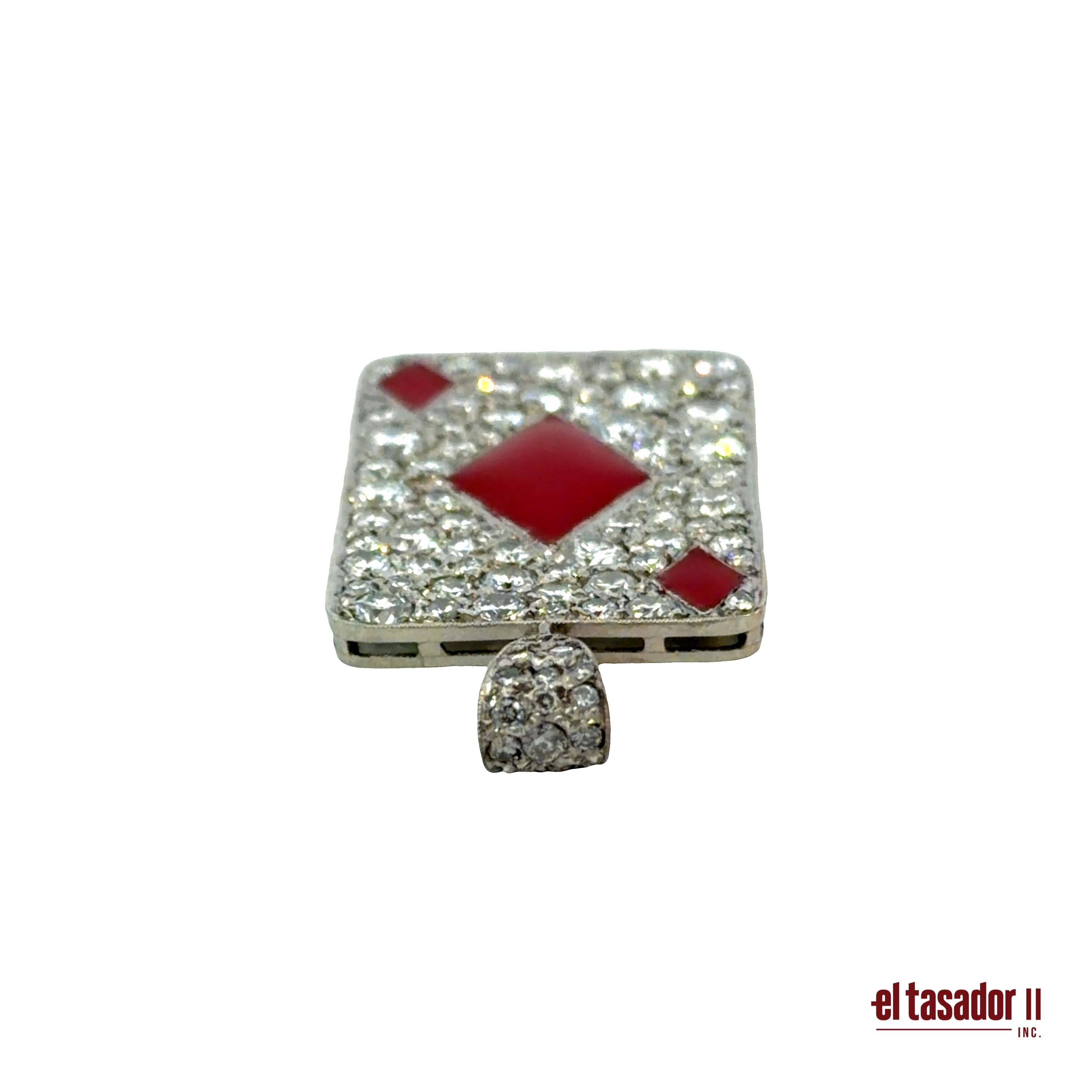 Las Vegas Collection diamond charm 6.8 g platinum enamel and 3.51 ct of diamonds
