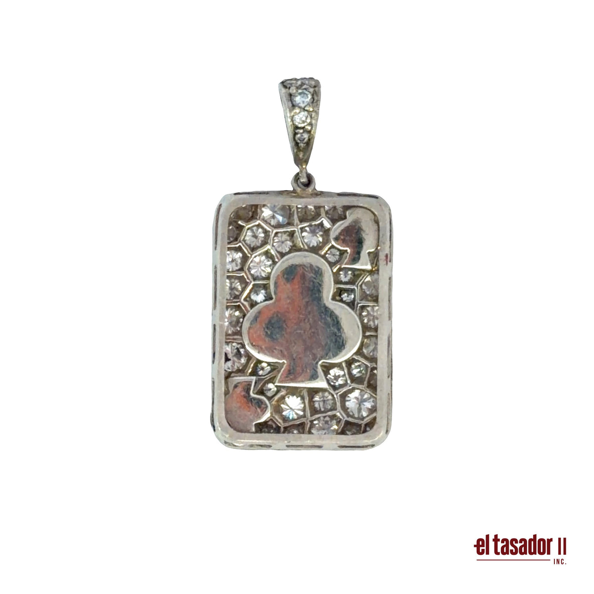 Las Vegas Collection Clover charm 3.4 g platinum enamel and 1 ct of diamonds (N)