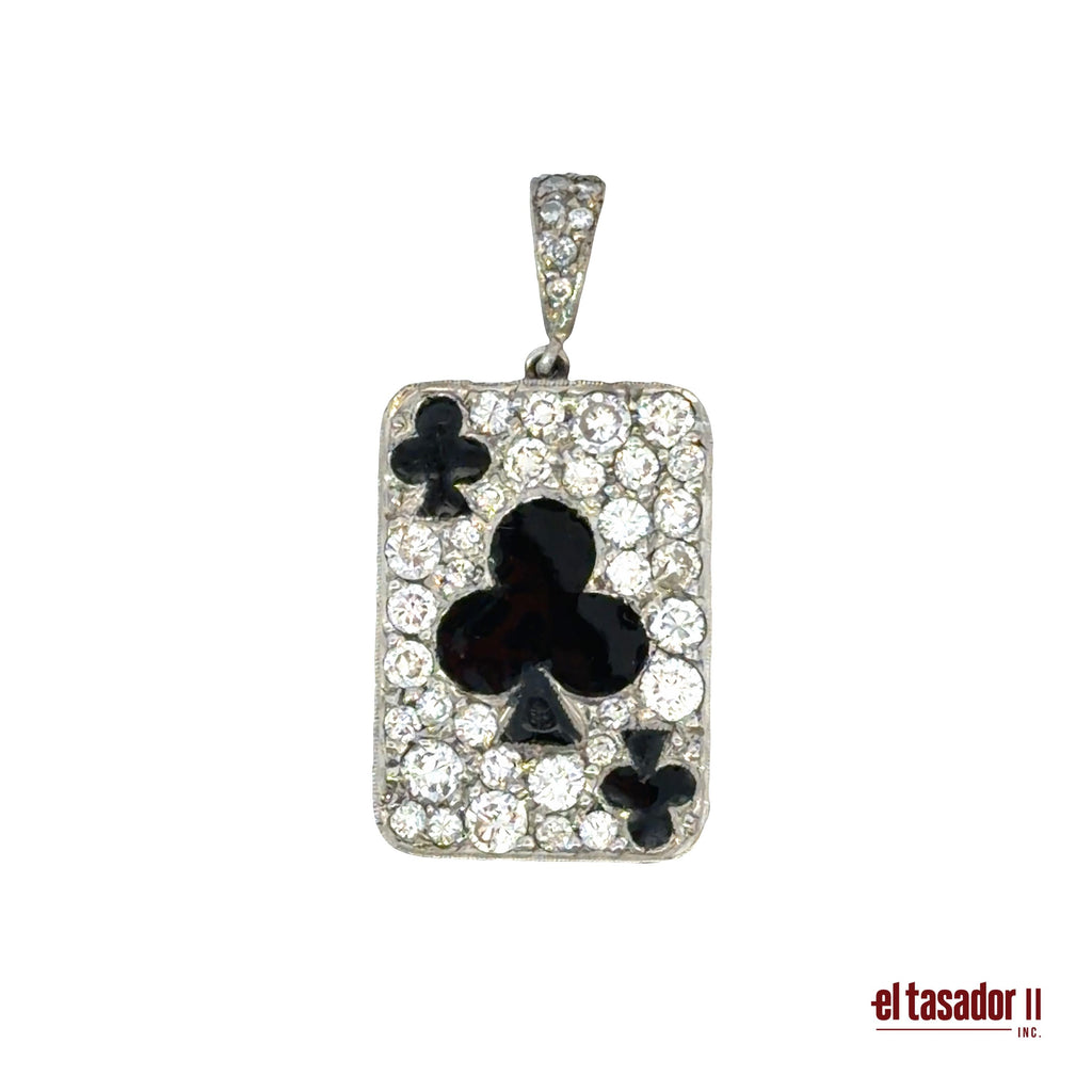 Las Vegas Collection Clover charm 3.4 g platinum enamel and 1 ct of diamonds (N)
