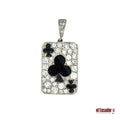 Las Vegas Collection Clover charm 3.4 g platinum enamel and 1 ct of diamonds (N)