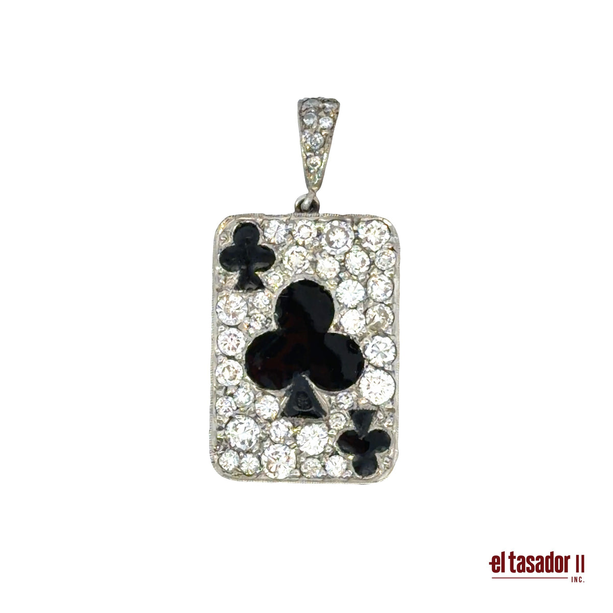 Las Vegas Collection Clover charm 3.4 g platinum enamel and 1 ct of diamonds (N)