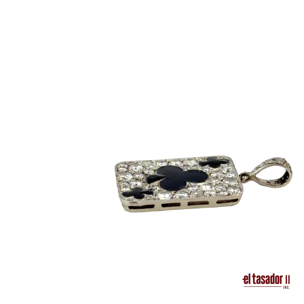 Las Vegas Collection Clover charm 3.4 g platinum enamel and 1 ct of diamonds (N)