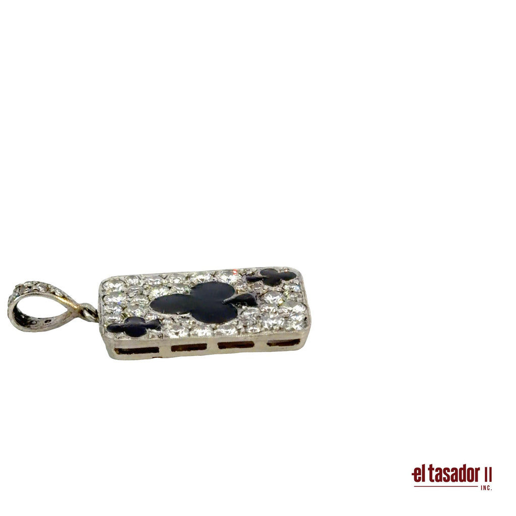 Las Vegas Collection Clover charm 3.4 g platinum enamel and 1 ct of diamonds (N)