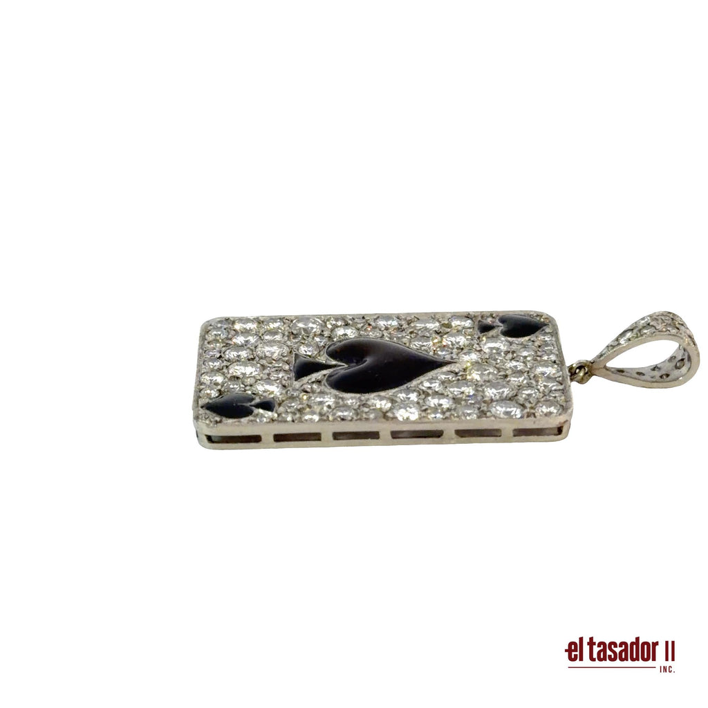 Las Vegas Collection Spade Charm 7,4 g platinum enamel and 3.30 ct of diamonds