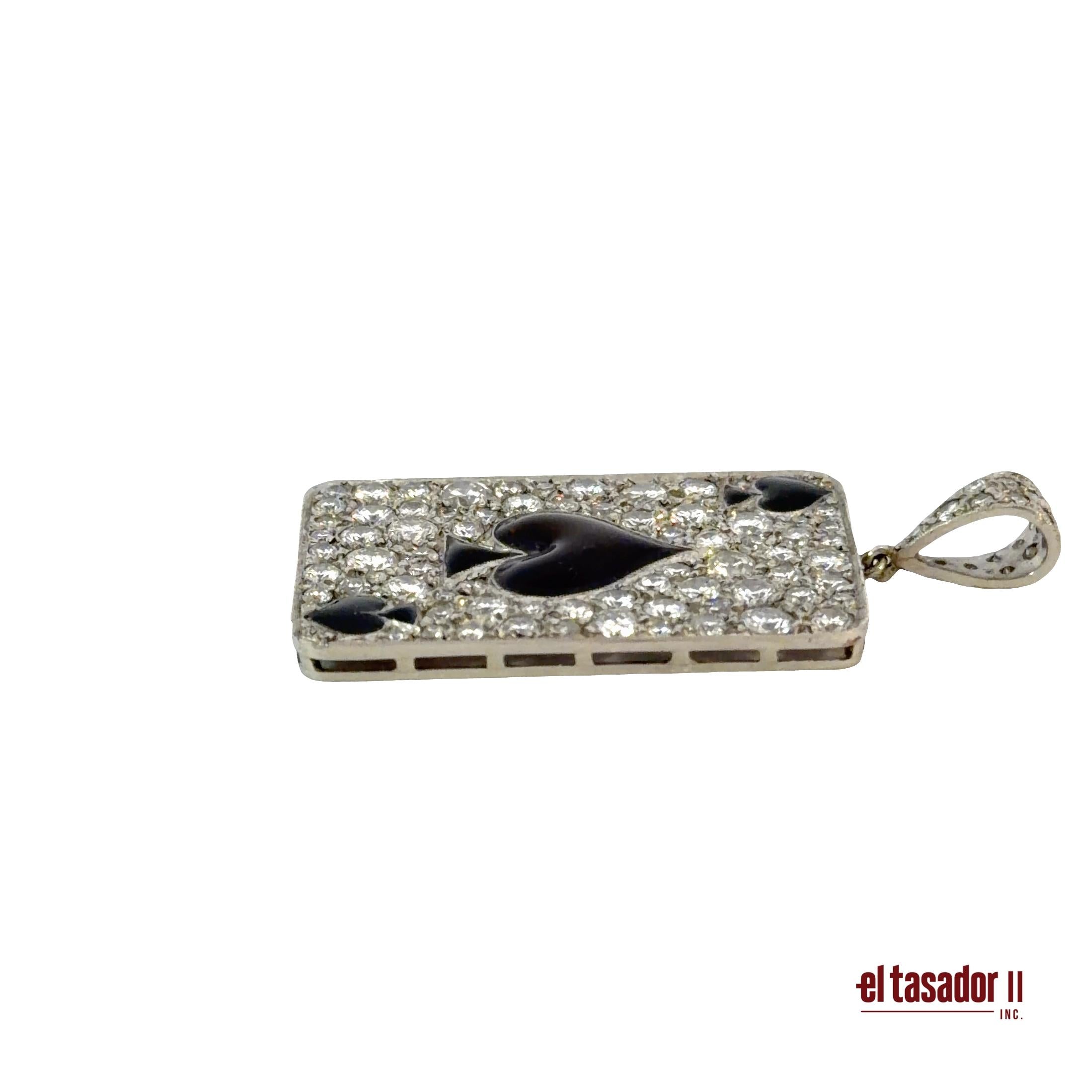 Las Vegas Collection Spade Charm 7,4 g platinum enamel and 3.30 ct of diamonds