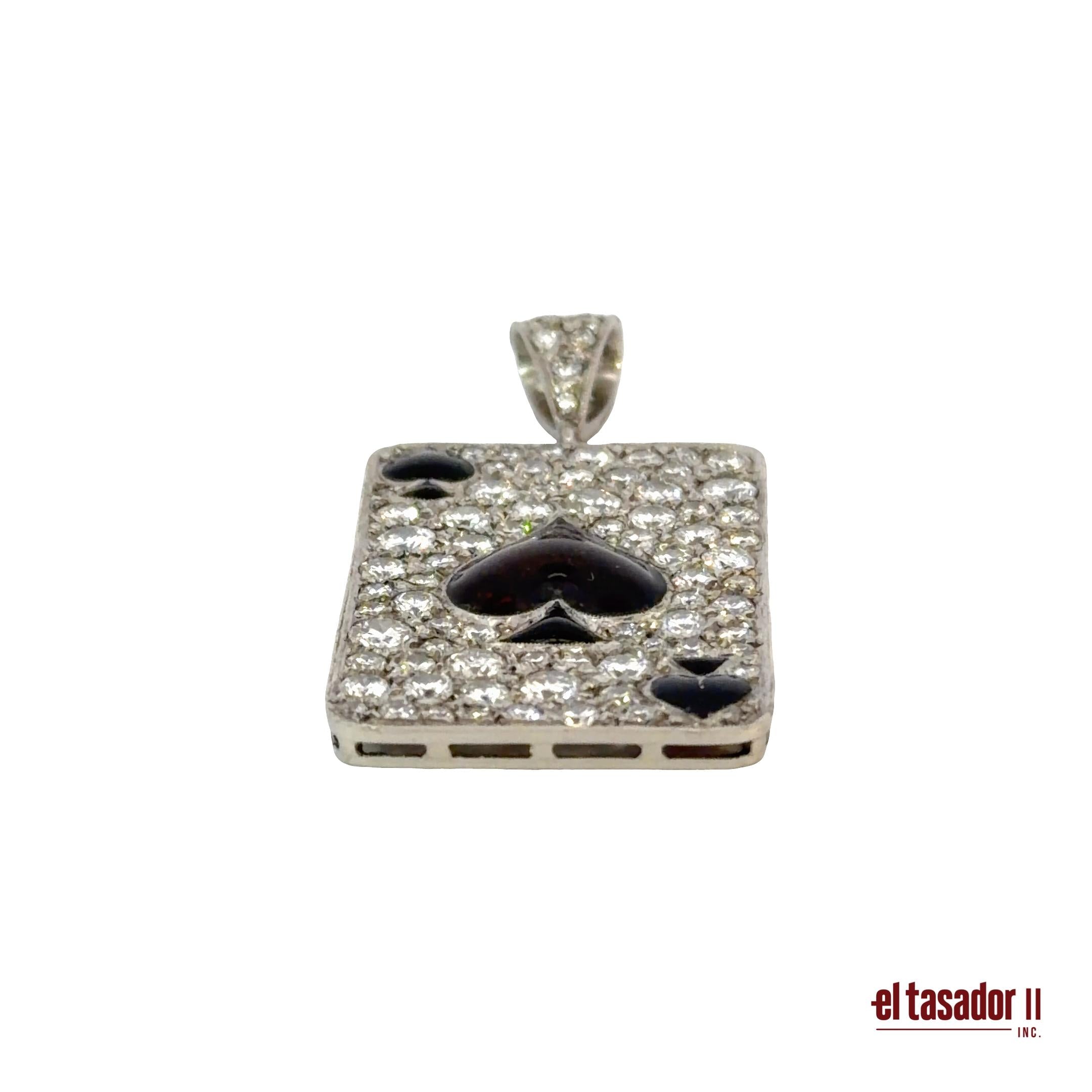 Las Vegas Collection Spade Charm 7,4 g platinum enamel and 3.30 ct of diamonds