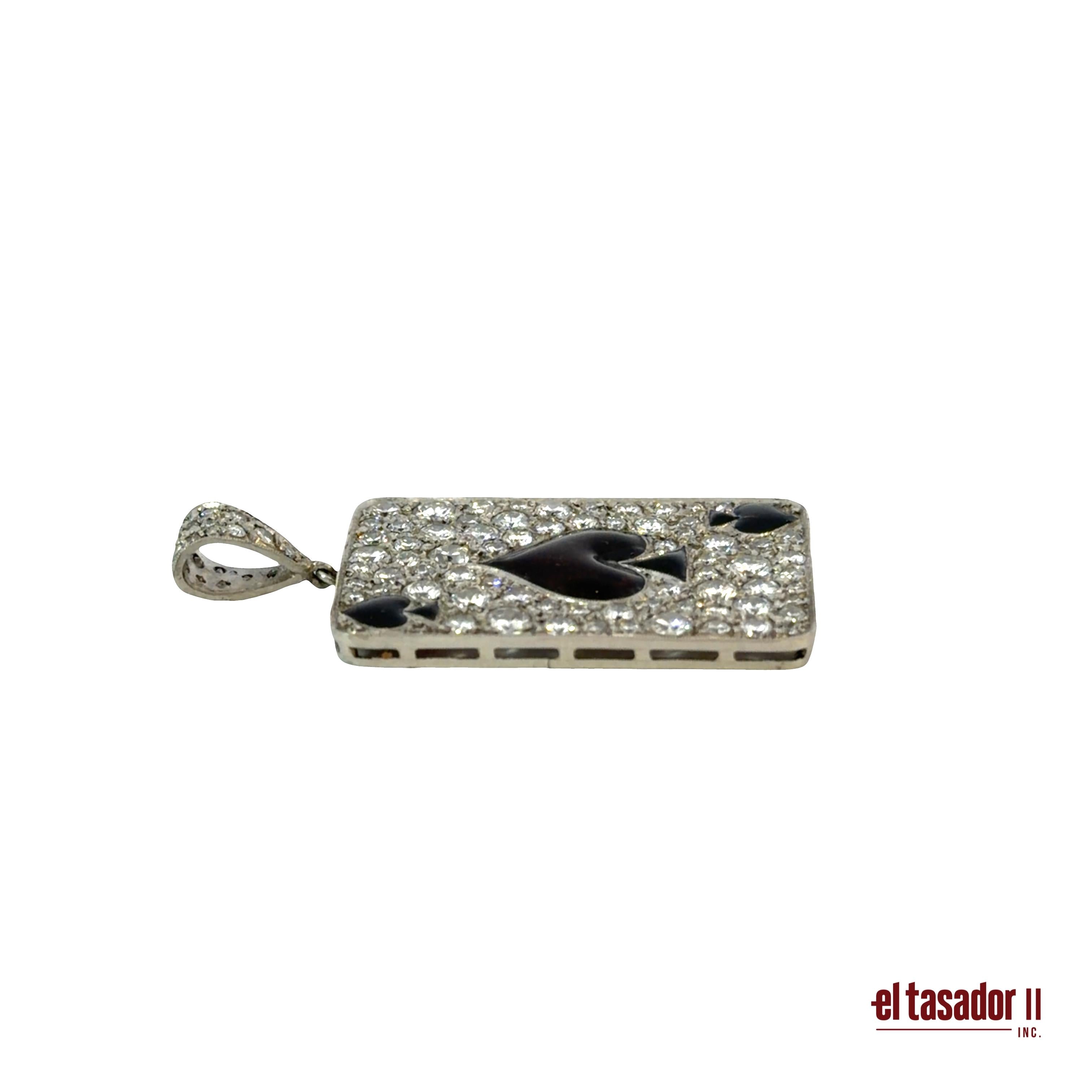 Las Vegas Collection Spade Charm 7,4 g platinum enamel and 3.30 ct of diamonds