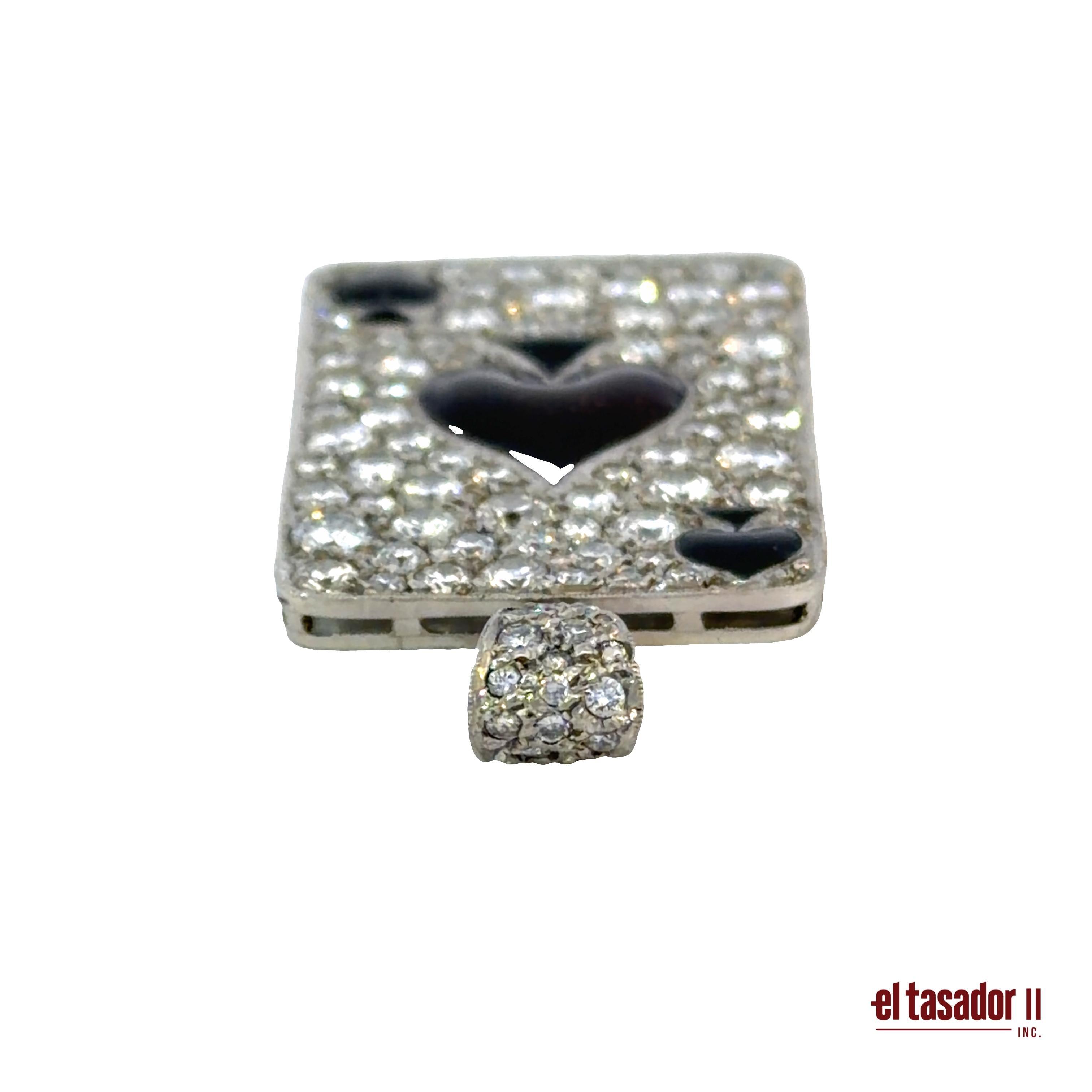 Las Vegas Collection Spade Charm 7,4 g platinum enamel and 3.30 ct of diamonds