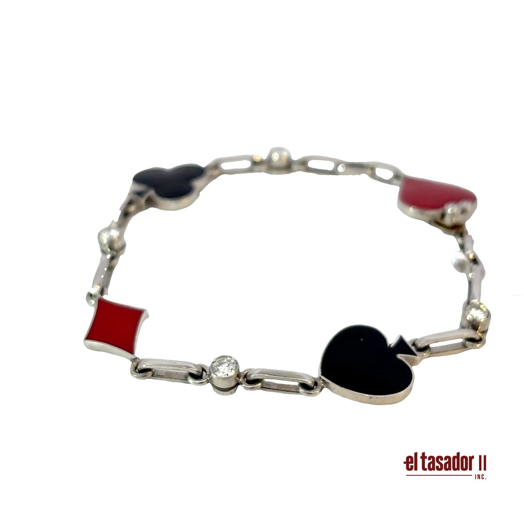 Las Vegas Collection bracelet 16.9 g gold and platinum enamel and diamonds