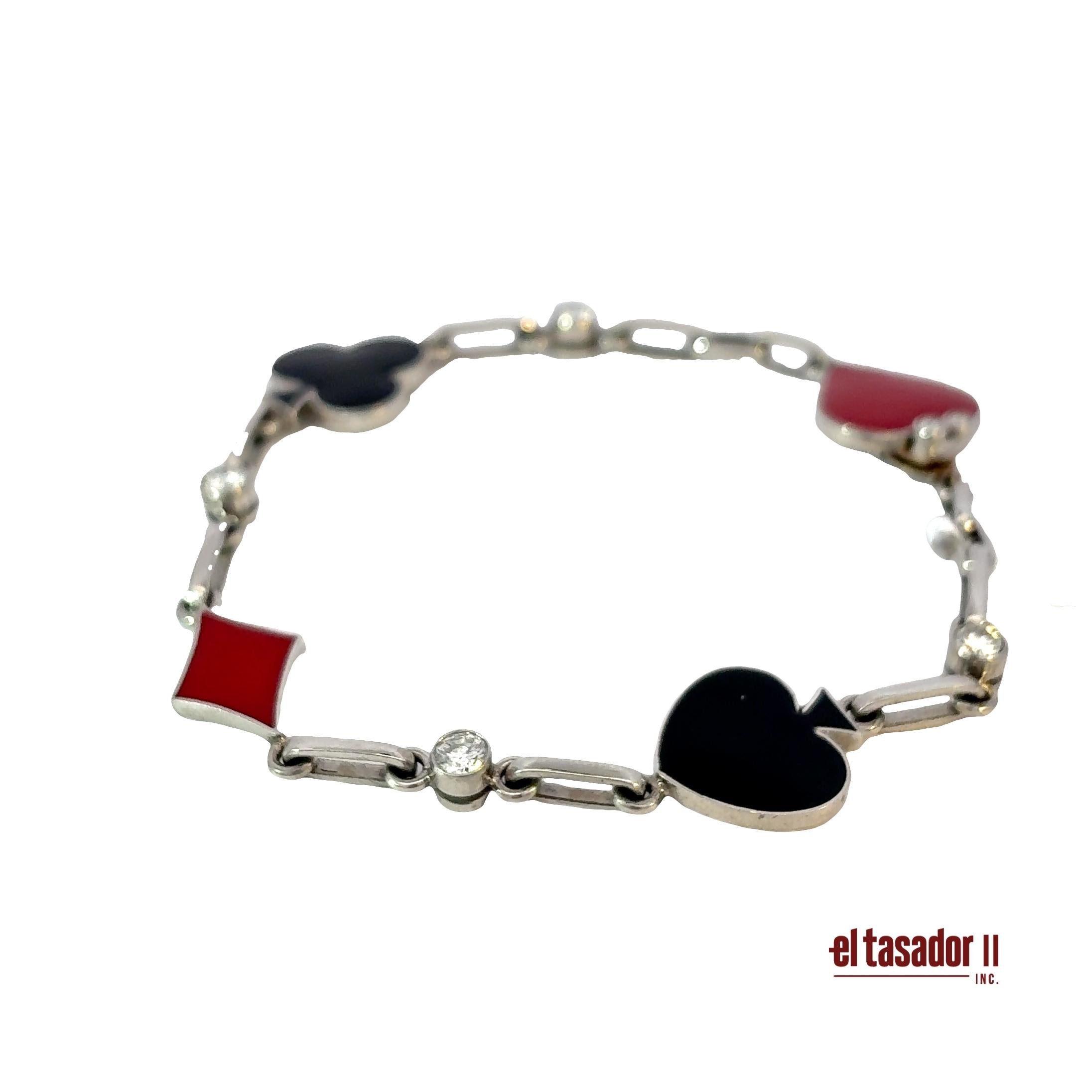 Las Vegas Collection bracelet 16.9 g gold and platinum enamel and diamonds