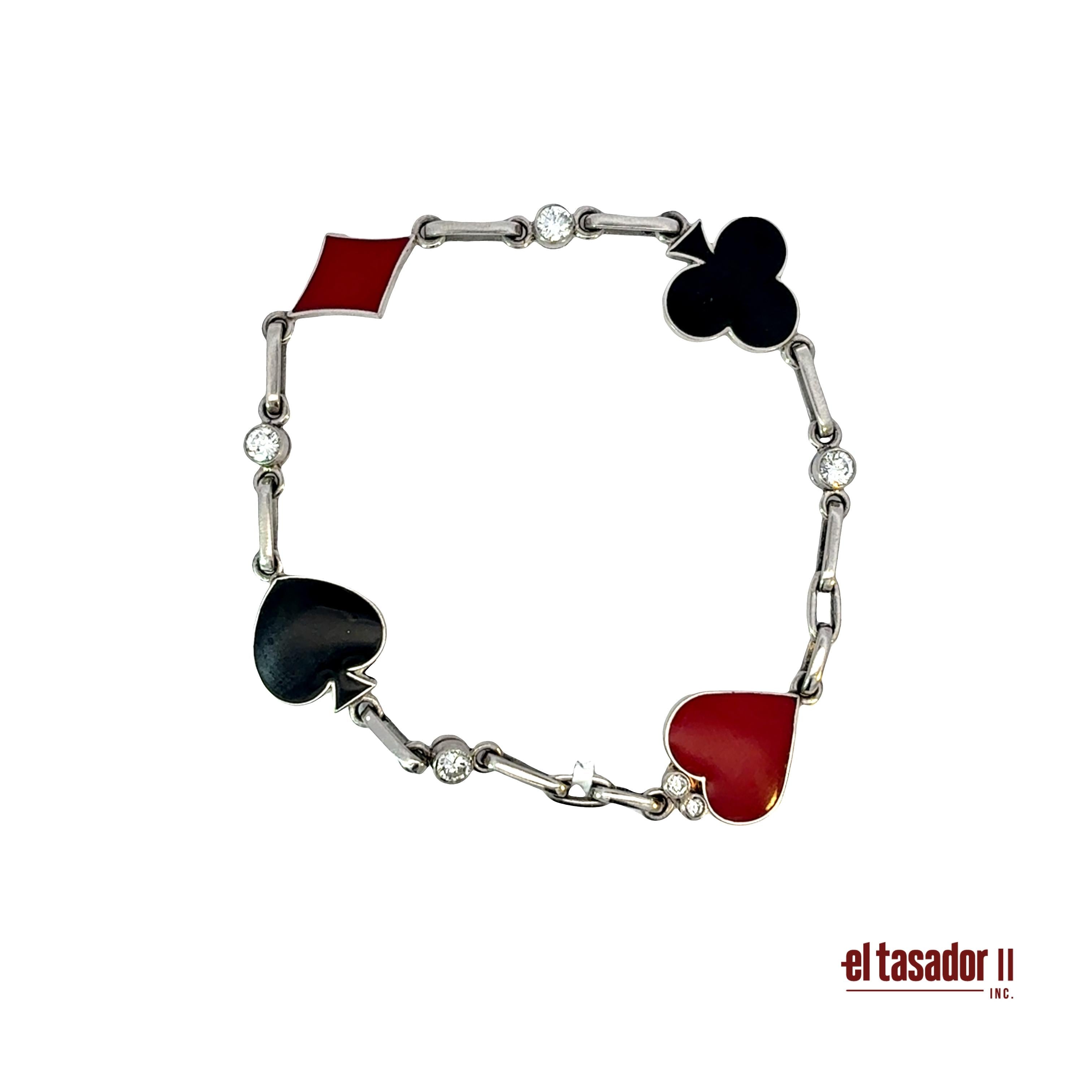 Las Vegas Collection bracelet 16.9 g gold and platinum enamel and diamonds