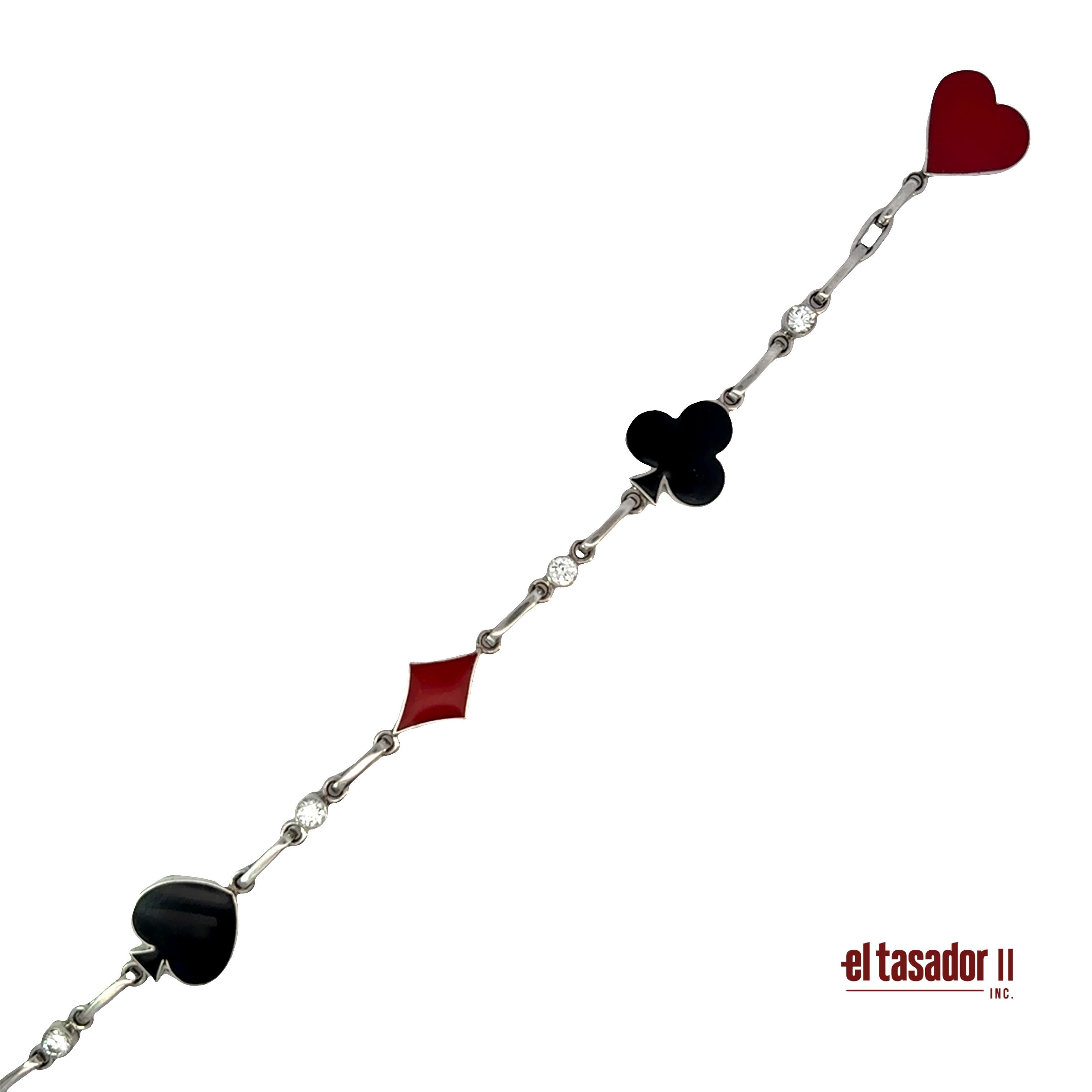 Las Vegas Collection bracelet 16.9 g gold and platinum enamel and diamonds