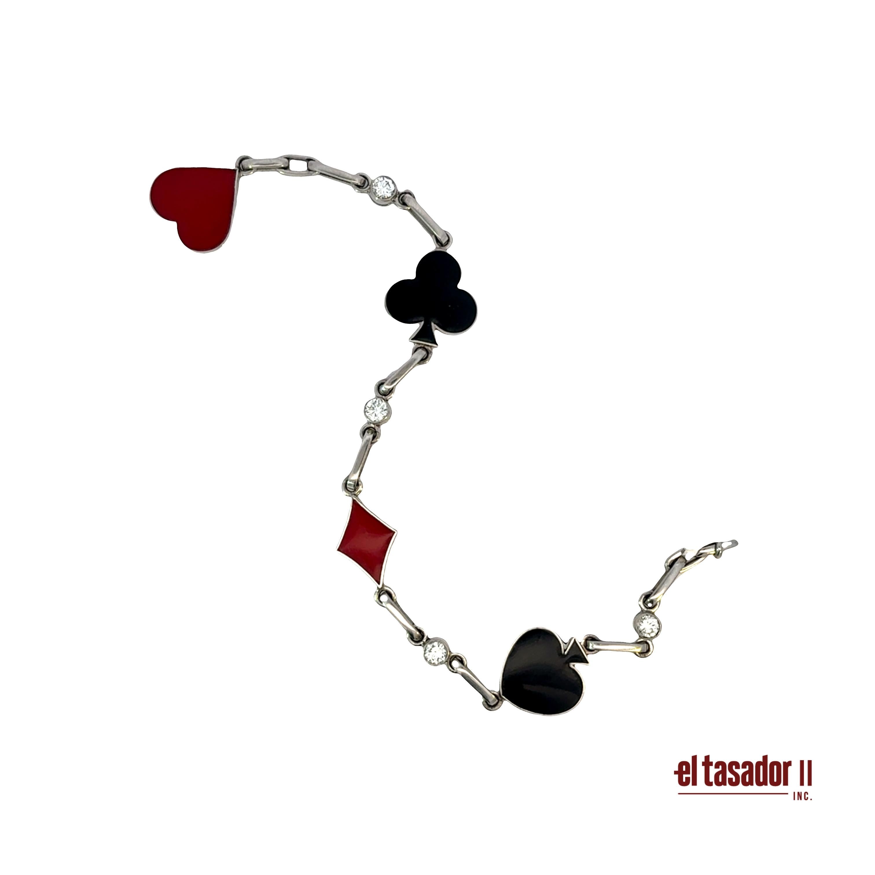 Las Vegas Collection bracelet 16.9 g gold and platinum enamel and diamonds