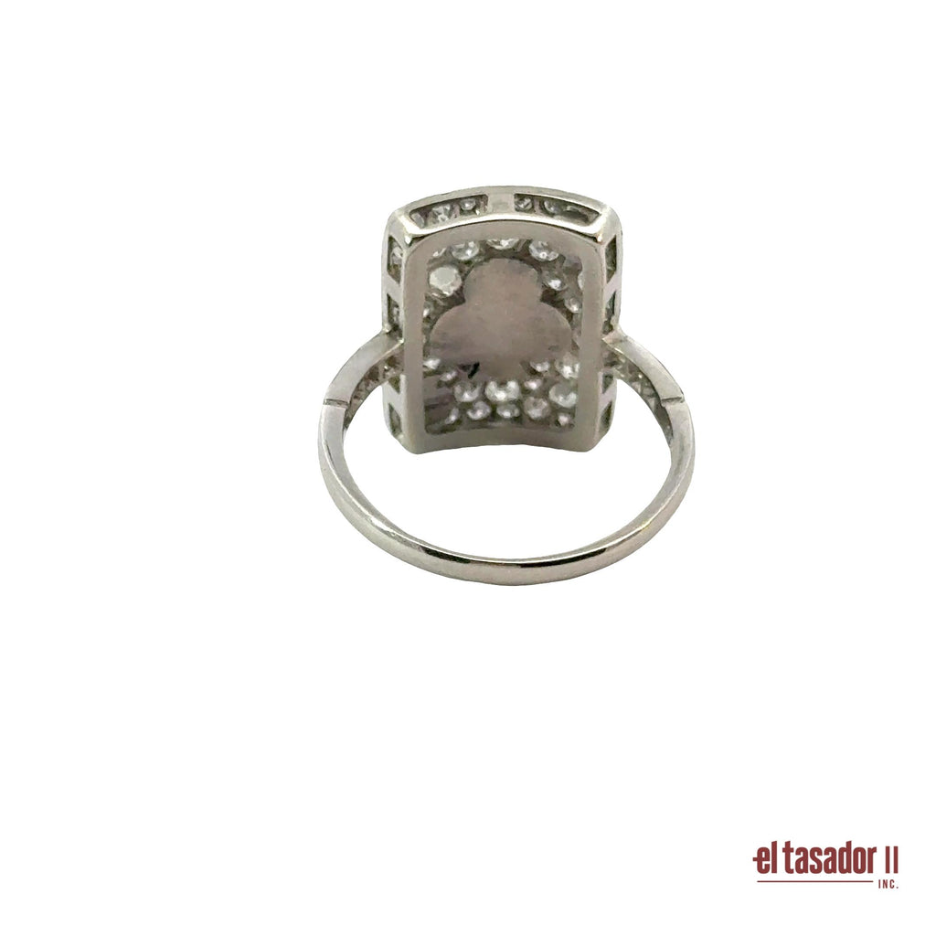 Las Vegas Collection Clover ring 5.2 g platinum enamel and 0.94 ct of diamonds
