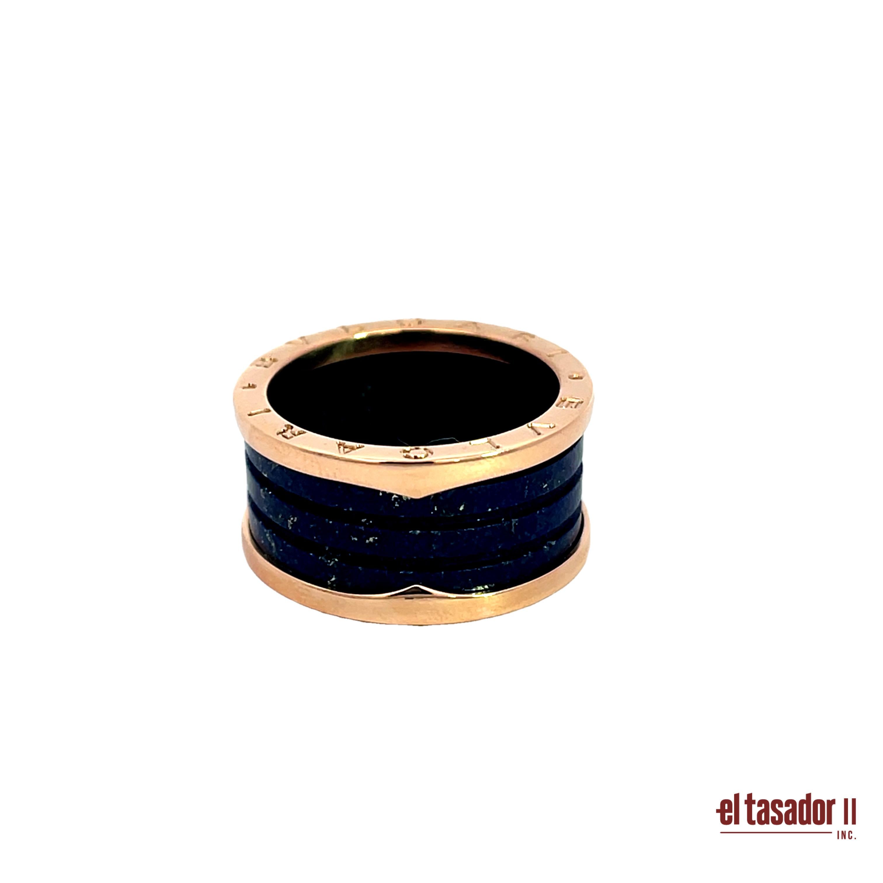 Bulgari ring B.zero1 7.4 g 18K Rose gold lapislazuli A3MF11 (56)
