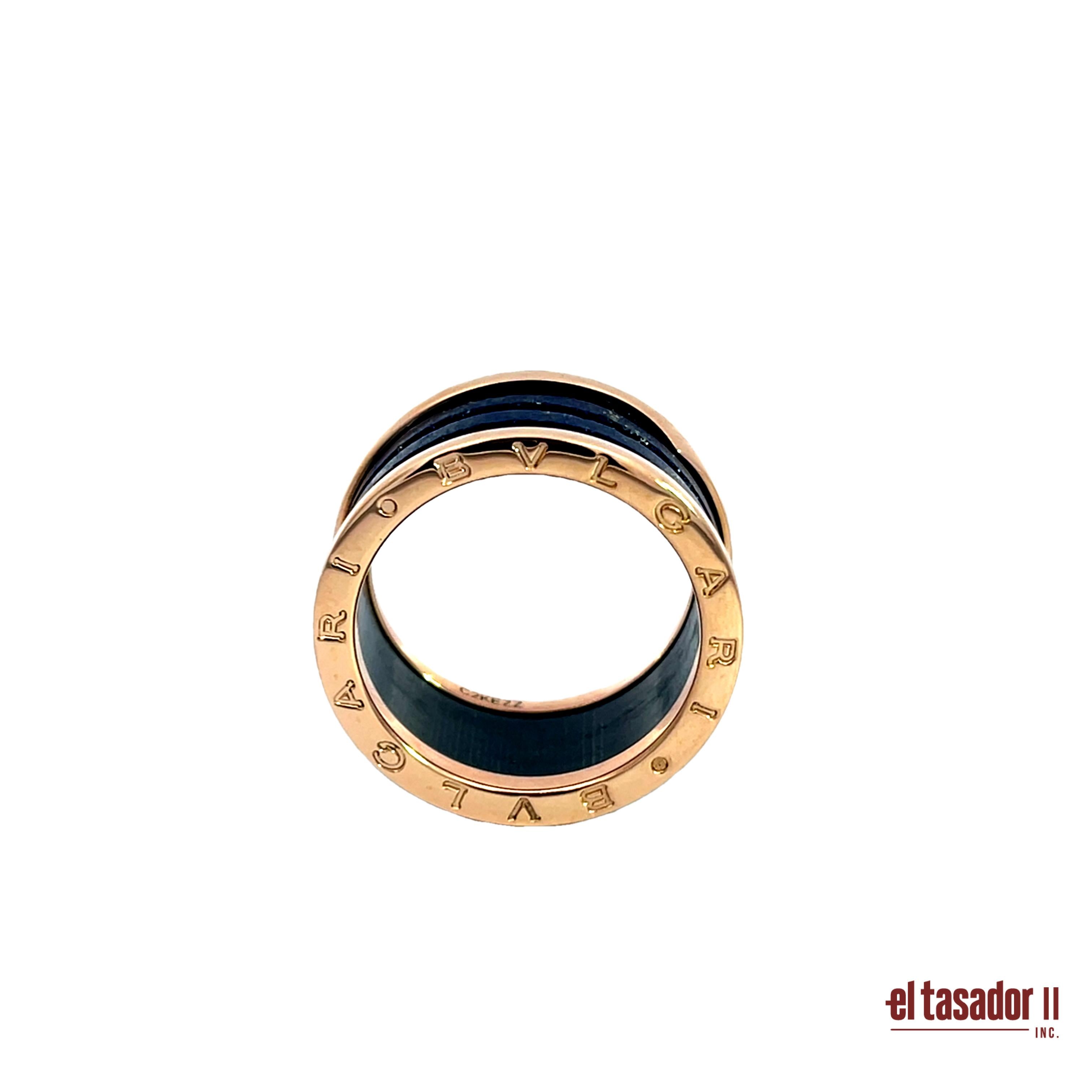 Bulgari ring B.zero1 7.4 g 18K Rose gold lapislazuli A3MF11 (56)