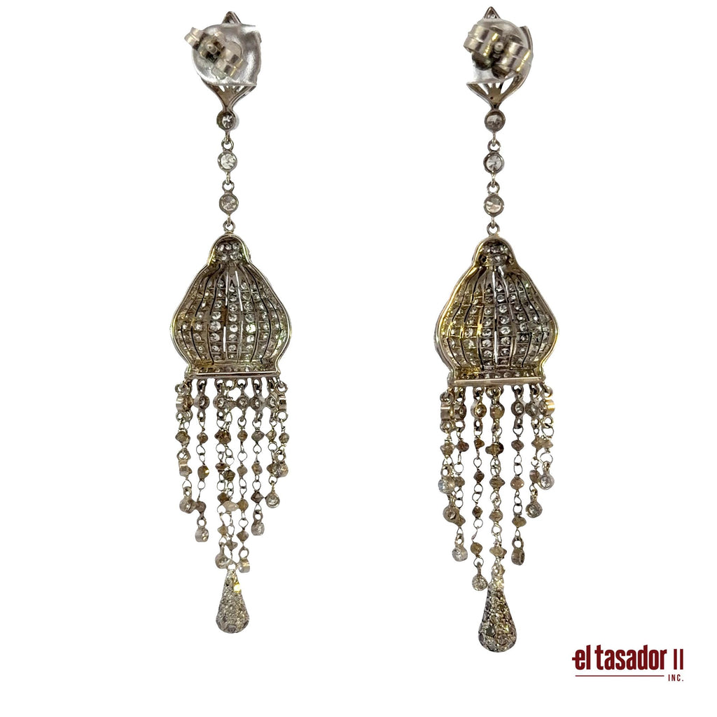 Medusa lamp earrings 21.9 g platinum and diamonds 5.95 ct (N)