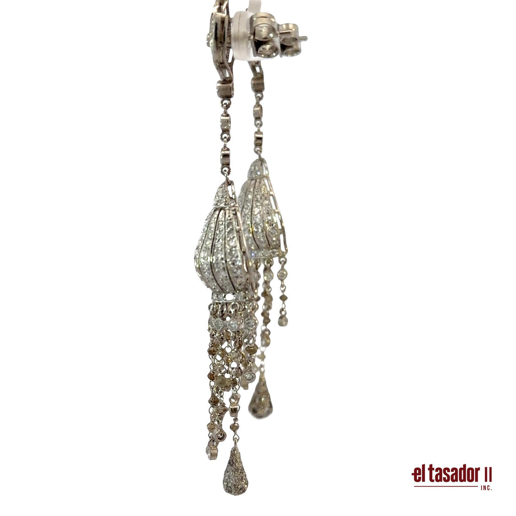 Medusa lamp earrings 21.9 g platinum and diamonds 5.95 ct (N)