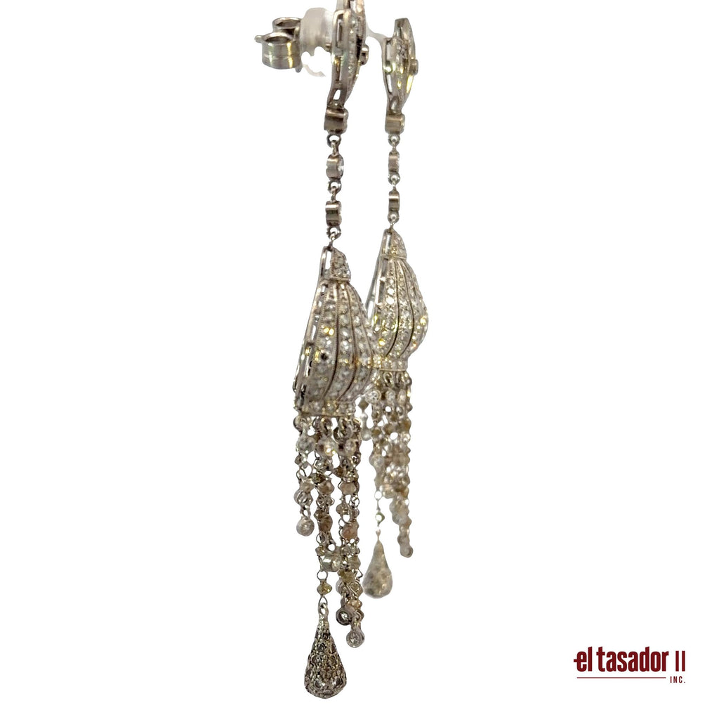 Medusa lamp earrings 21.9 g platinum and diamonds 5.95 ct (N)