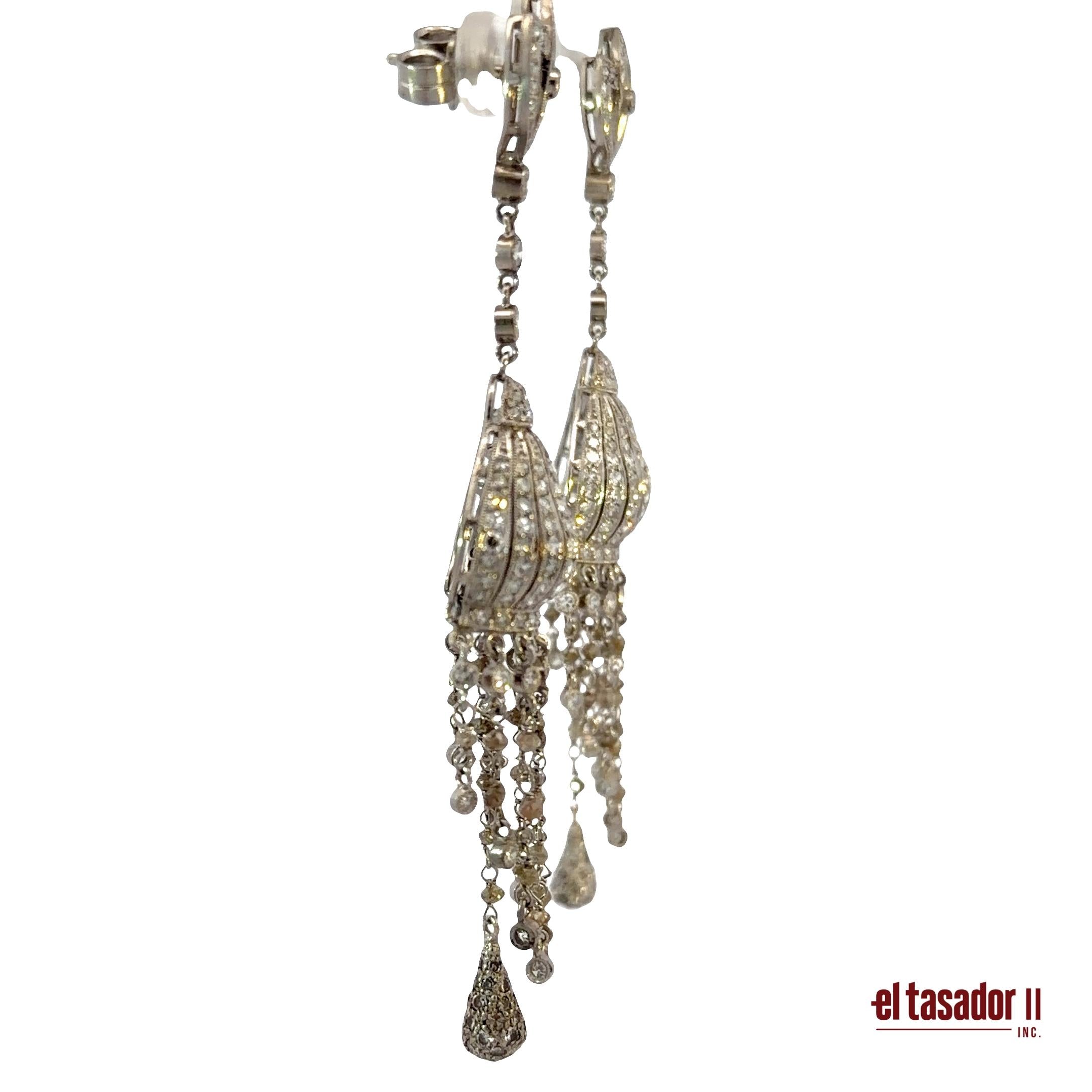 Medusa lamp earrings 21.9 g platinum and diamonds 5.95 ct (N)