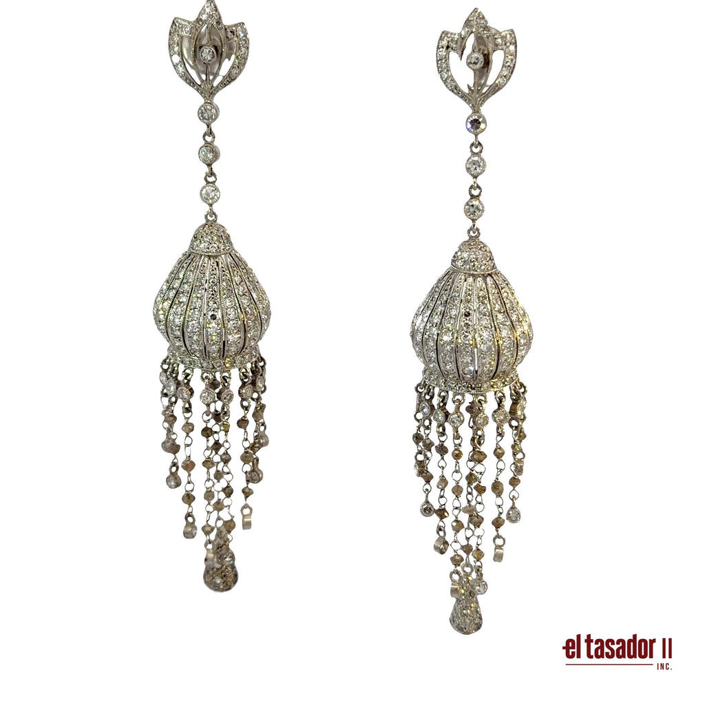 Medusa lamp earrings 21.9 g platinum and diamonds 5.95 ct (N)