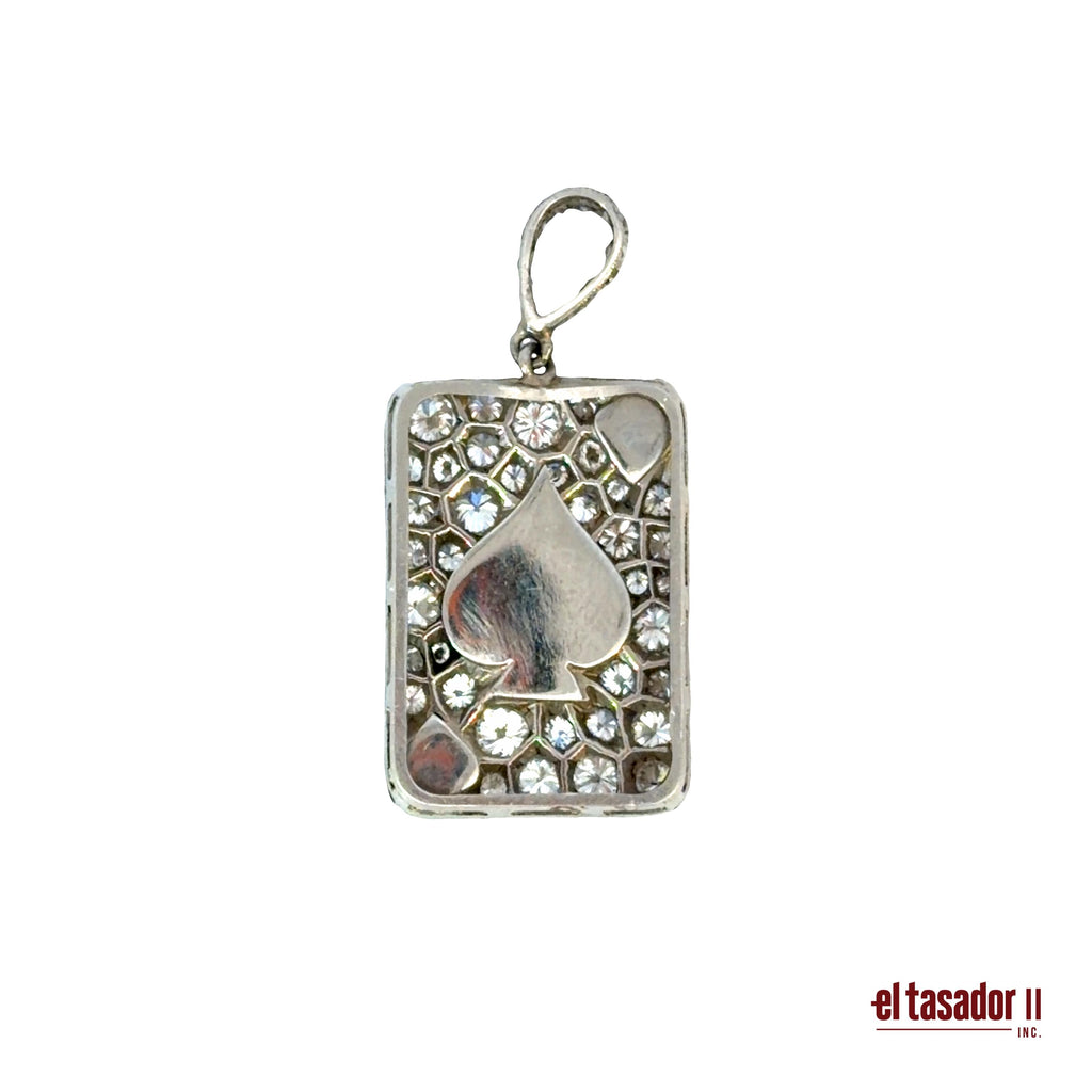 Las vegas collection Spade charm 3.4 g platinum enamel and 1.25 ct of diamonds