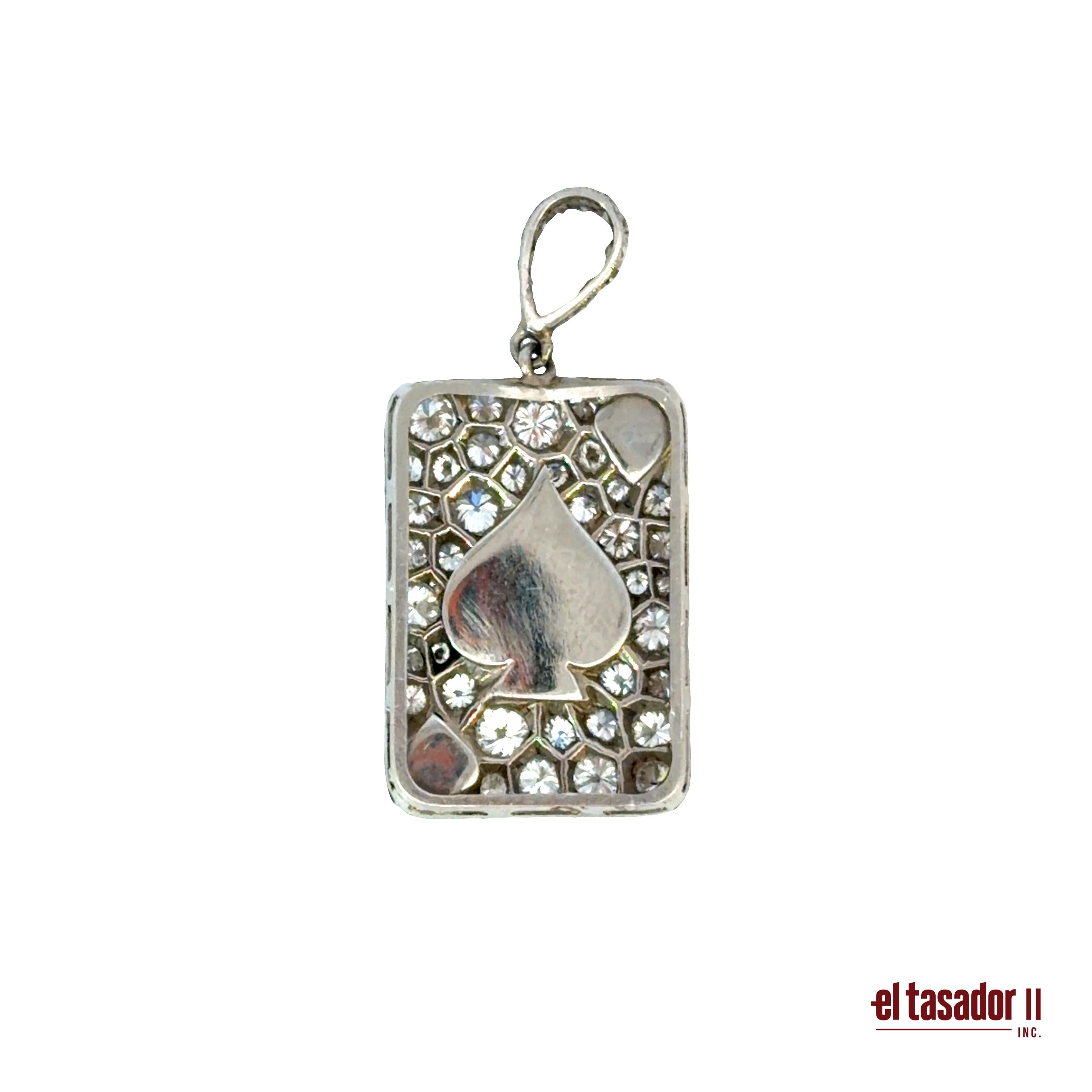 Las vegas collection Spade charm 3.4 g platinum enamel and 1.25 ct of diamonds