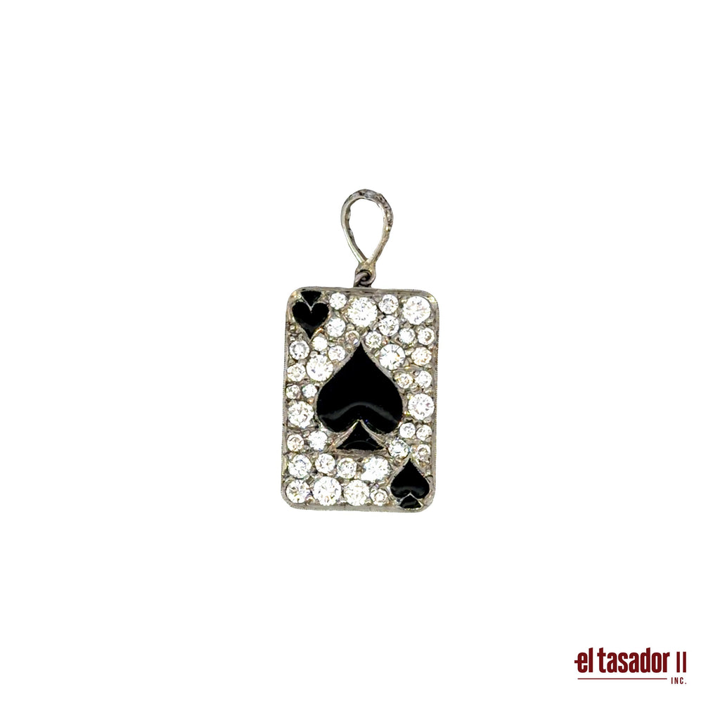 Las vegas collection Spade charm 3.4 g platinum enamel and 1.25 ct of diamonds