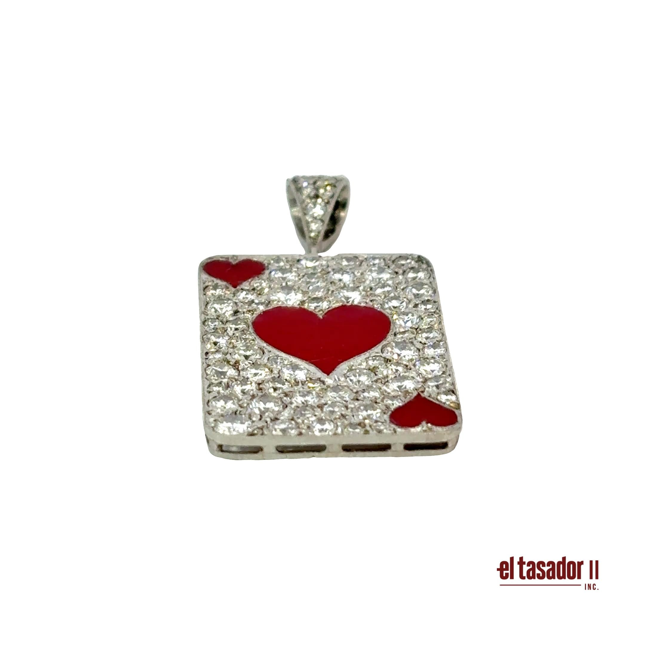 Las Vegas Collection Heart charm 6.6 g platinum enamel and 3.07 ct of diamonds