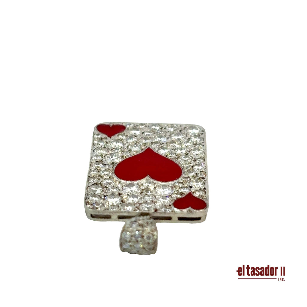 Las Vegas Collection Heart charm 6.6 g platinum enamel and 3.07 ct of diamonds