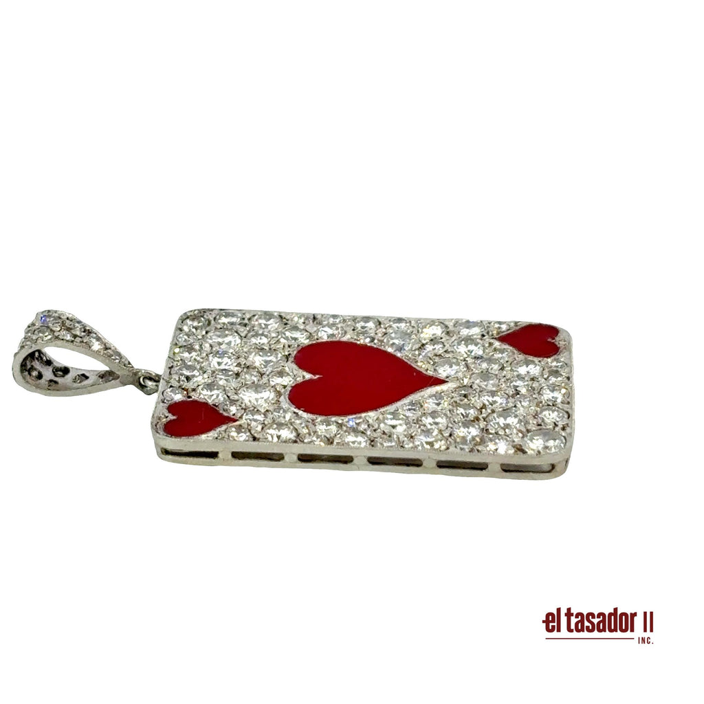 Las Vegas Collection Heart charm 6.6 g platinum enamel and 3.07 ct of diamonds