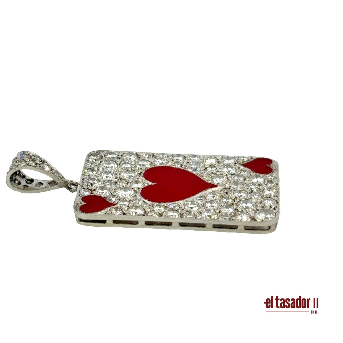 Las Vegas Collection Heart charm 6.6 g platinum enamel and 3.07 ct of diamonds
