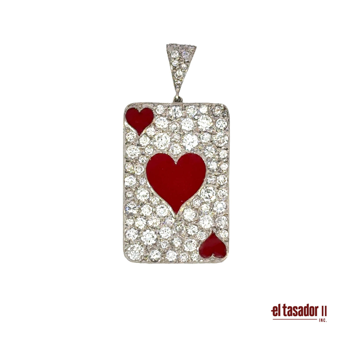 Las Vegas Collection Heart charm 6.6 g platinum enamel and 3.07 ct of diamonds