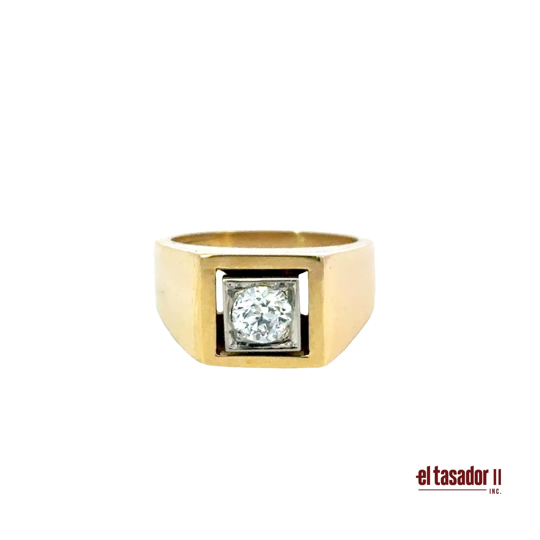 Anillo solitario 7,1 grs au 18 kts y c 0,40 kts