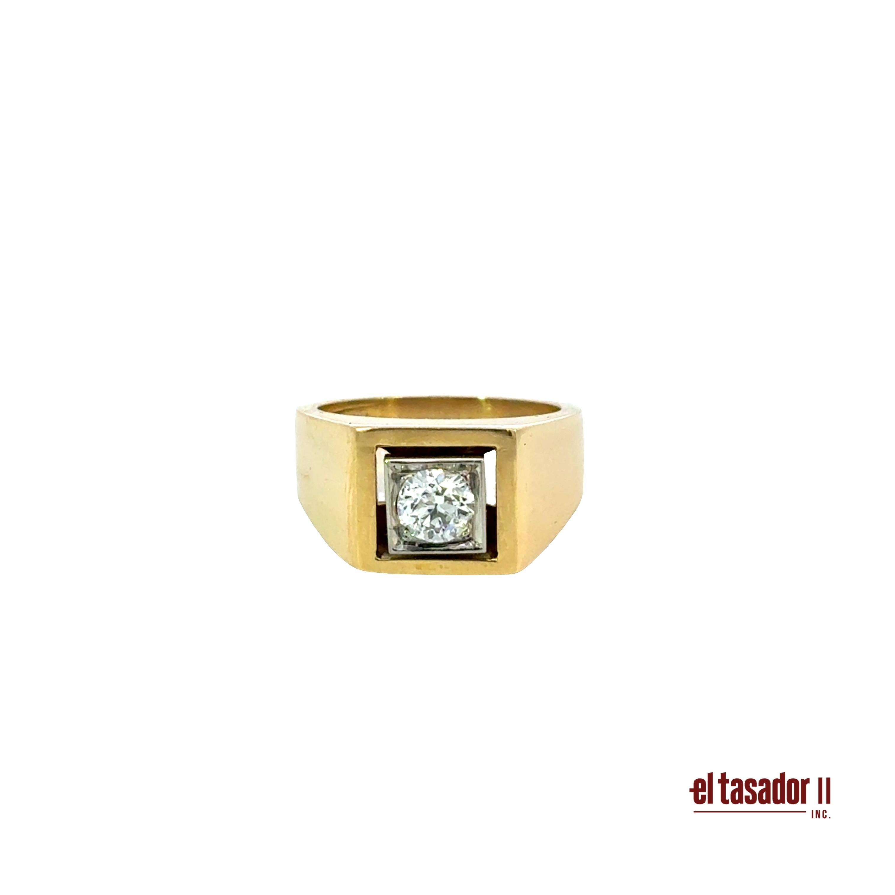 Anillo solitario 7,1 grs au 18 kts y c 0,40 kts