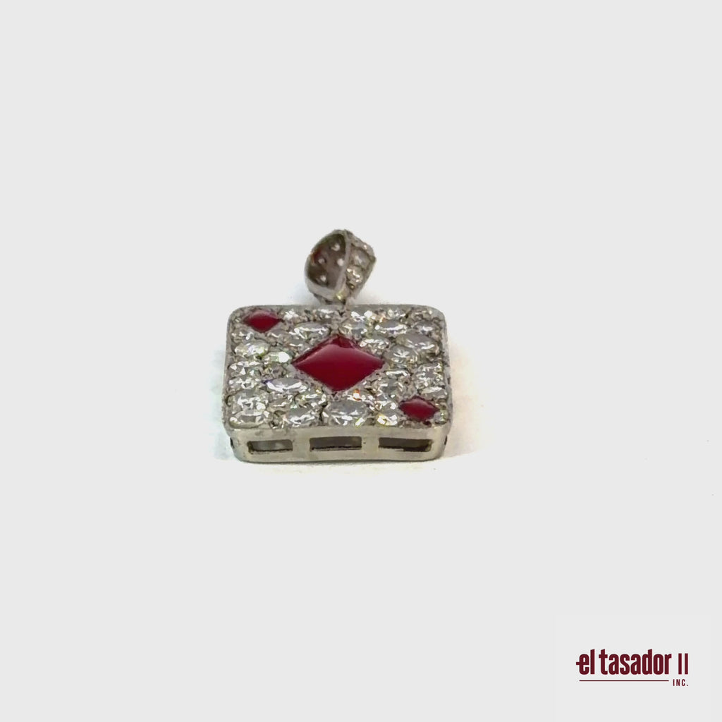 Las vegas collection Diamond charm 3.1 g platinum enamel and 1.45 ct of diamonds