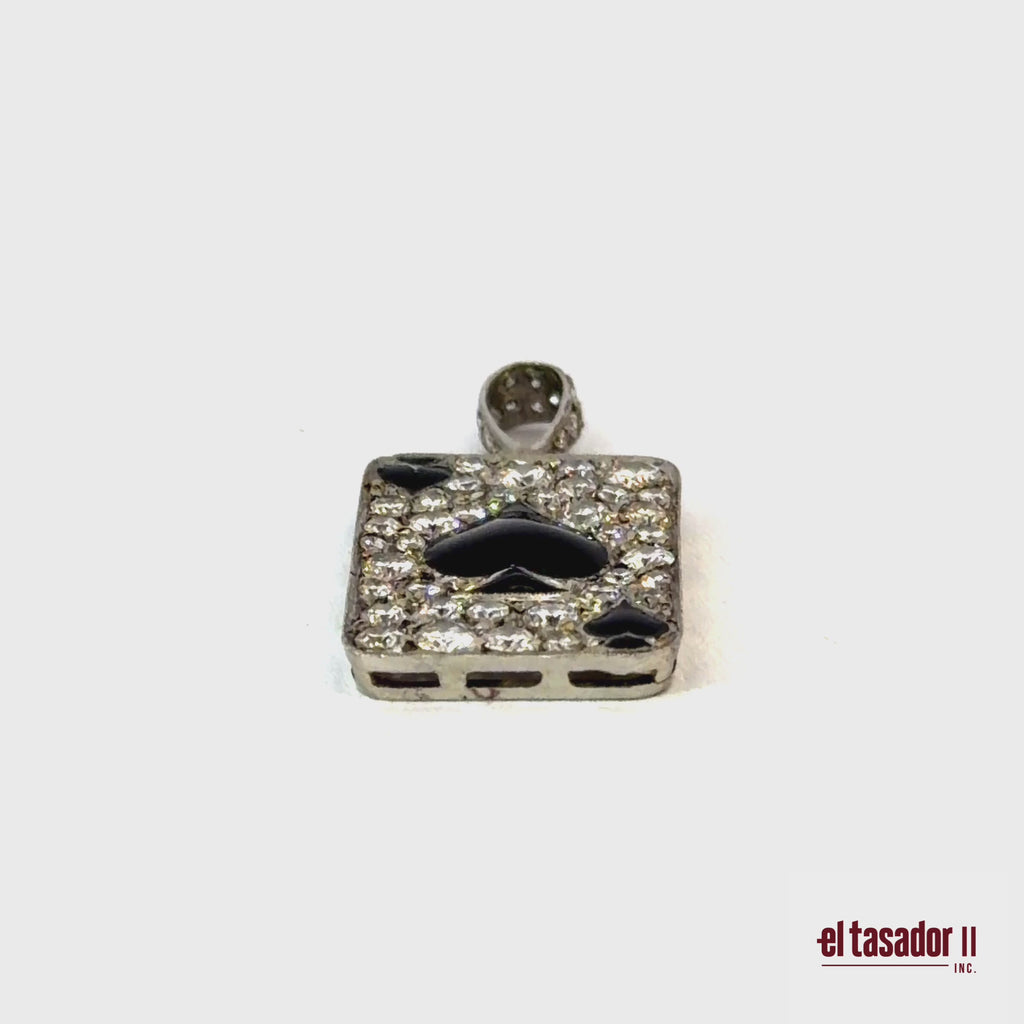 Las vegas collection Spade charm 3.4 g platinum enamel and 1.25 ct of diamonds