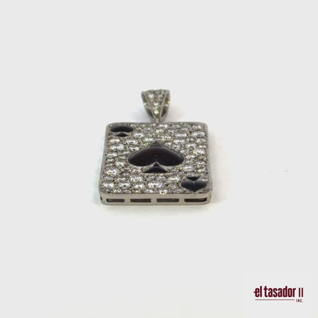 Las Vegas Collection Spade Charm 7,4 g platinum enamel and 3.30 ct of diamonds