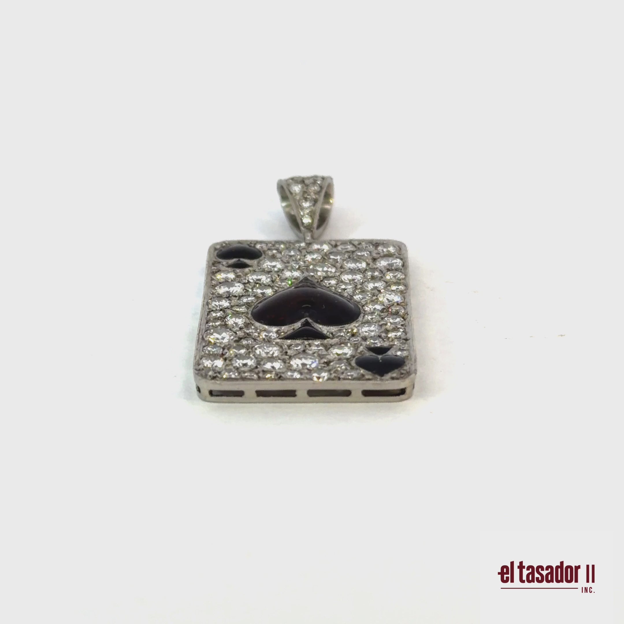 Las Vegas Collection Spade Charm 7,4 g platinum enamel and 3.30 ct of diamonds