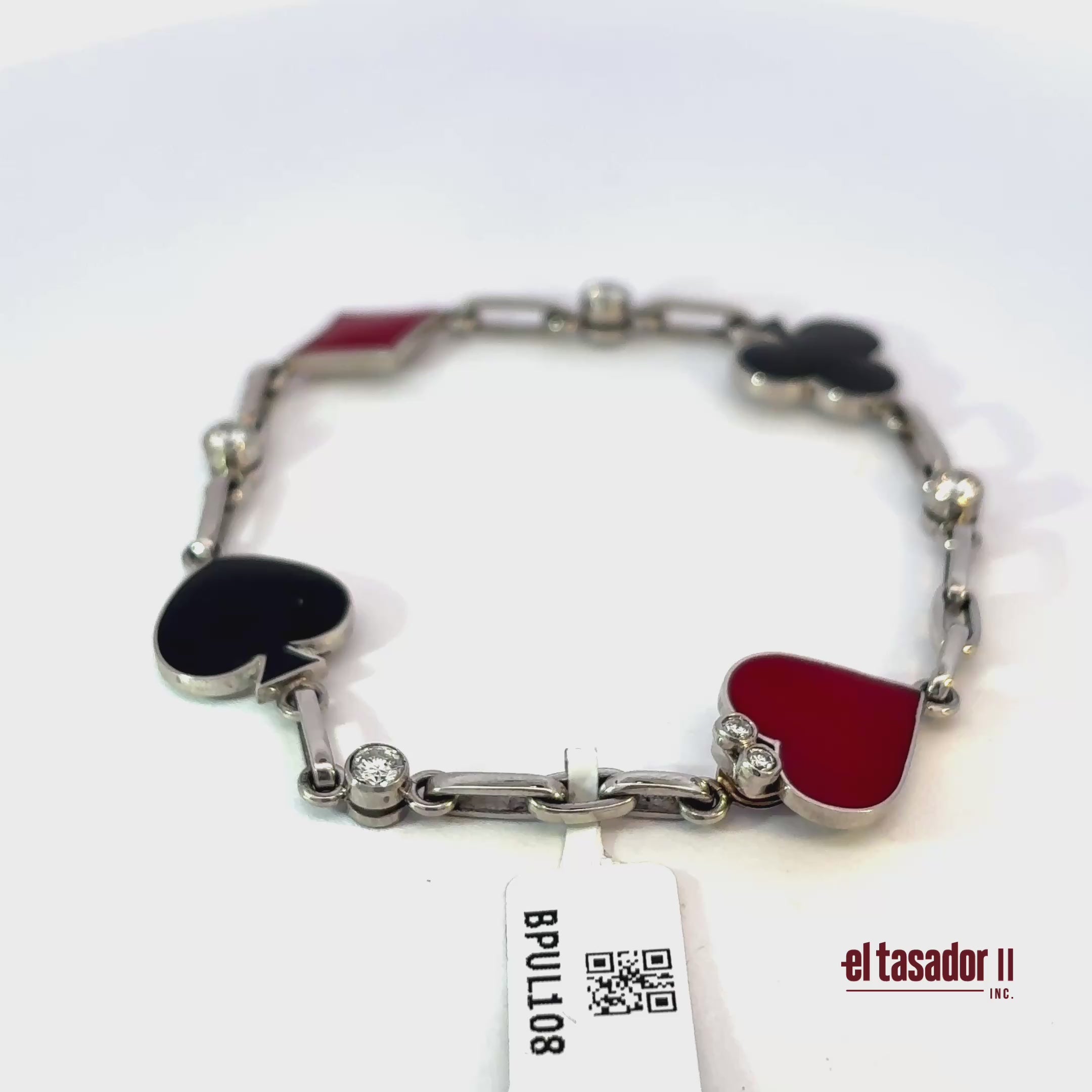 Las Vegas Collection bracelet 16.9 g gold and platinum enamel and diamonds